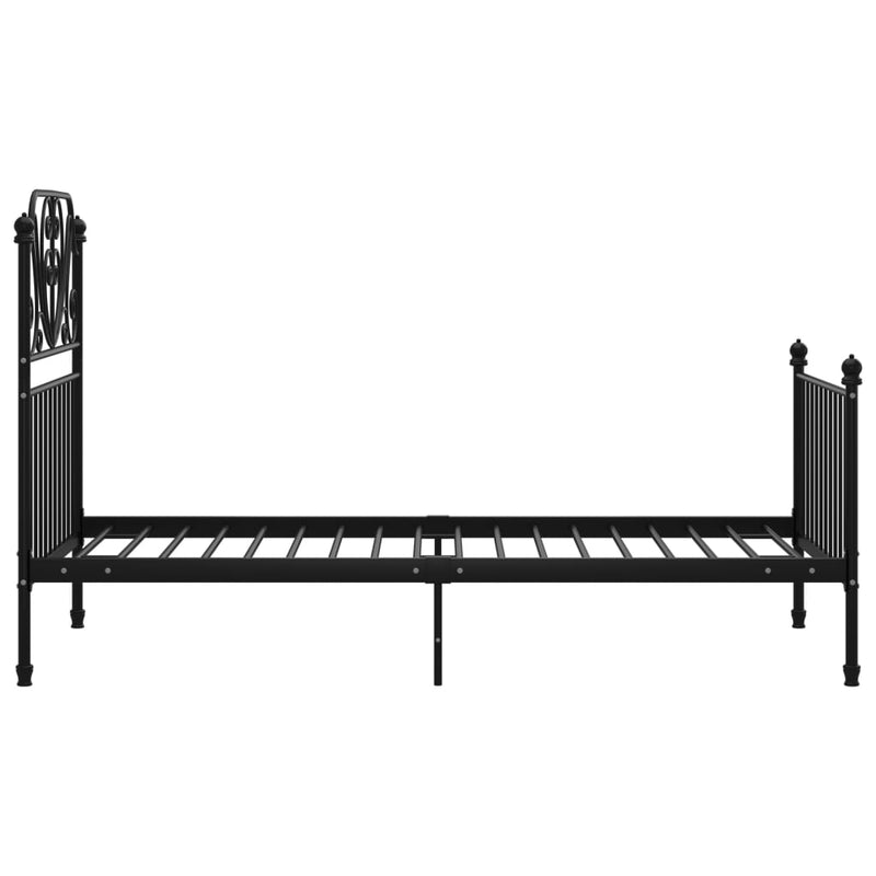vidaXL fekete fém ágykeret 90 x 200 cm