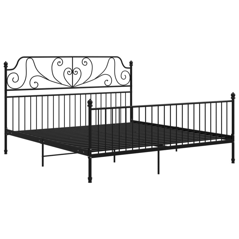 vidaXL fekete fém ágykeret 200 x 200 cm