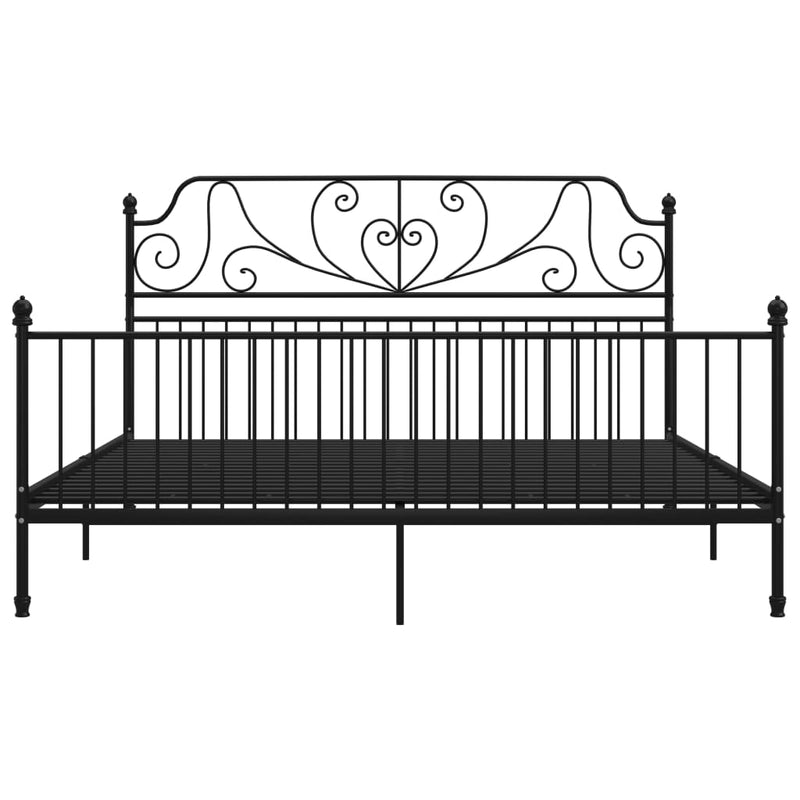 vidaXL fekete fém ágykeret 200 x 200 cm