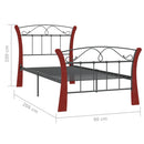 vidaXL fekete fém ágykeret 90 x 200 cm