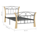 vidaXL fekete fém ágykeret 90 x 200 cm