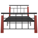 vidaXL fém és tömör tölgyfa ágykeret 90 x 200 cm