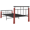 vidaXL fém és tömör tölgyfa ágykeret 90 x 200 cm
