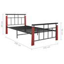 vidaXL fém és tömör tölgyfa ágykeret 90 x 200 cm