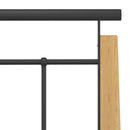 vidaXL fém és tömör tölgyfa ágykeret 90 x 200 cm