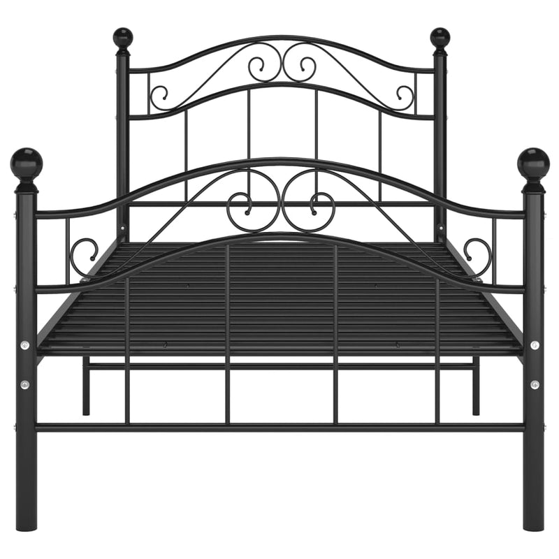 vidaXL fekete fém ágykeret 100 x 200 cm