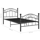 vidaXL fekete fém ágykeret 100 x 200 cm