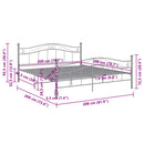 vidaXL szürke fém ágykeret 200 x 200 cm