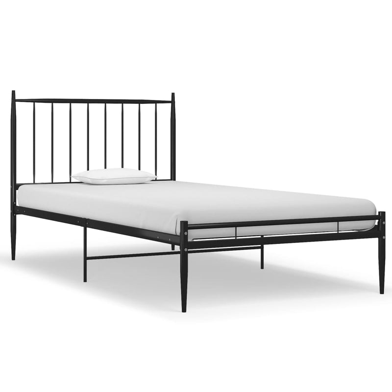 vidaXL fekete fém ágykeret 90 x 200 cm