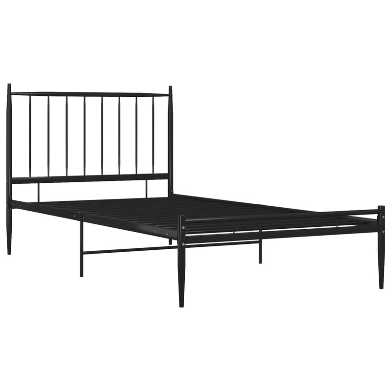 vidaXL fekete fém ágykeret 90 x 200 cm