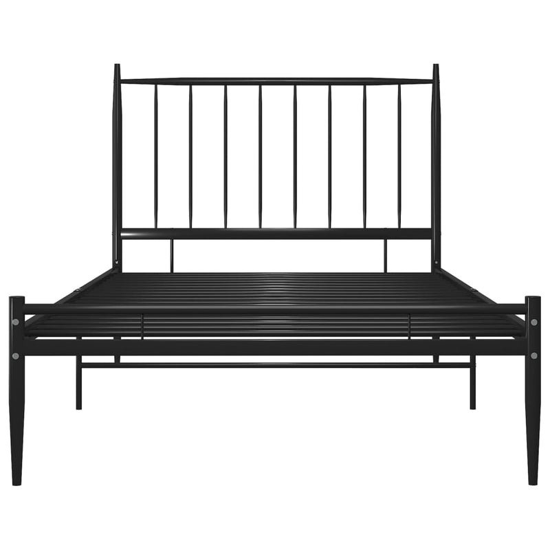 vidaXL fekete fém ágykeret 90 x 200 cm