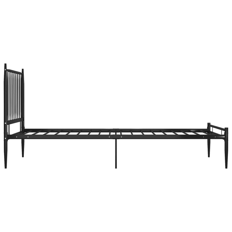 vidaXL fekete fém ágykeret 90 x 200 cm
