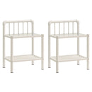 vidaXL 2 db fehér és átlátszó fém és üveg éjjeliszekrény