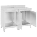 vidaXL rozsdamentes acél kereskedelmi munkapultszekrény 120x60x96 cm