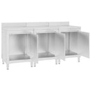 vidaXL rozsdamentes acél kereskedelmi munkapultszekrény 180x60x96 cm