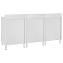 vidaXL rozsdamentes acél kereskedelmi munkapultszekrény 180x60x96 cm