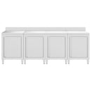 vidaXL rozsdamentes acél kereskedelmi munkapultszekrény 240x60x96 cm