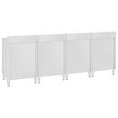 vidaXL rozsdamentes acél kereskedelmi munkapultszekrény 240x60x96 cm
