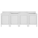vidaXL rozsdamentes acél kereskedelmi konyhai mosogató 240 x 60 x 96 cm