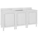 vidaXL rozsdamentes acél kereskedelmi konyhai mosogató 180 x 60 x 96 cm
