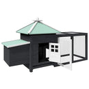 vidaXL szürke tömör fenyőfa tyúkól tojóládával 190 x 72 x 102 cm