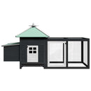 vidaXL szürke tömör fenyőfa tyúkól tojóládával 190 x 72 x 102 cm