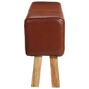 vidaXL barna valódi bőr és tömör akácfa tornapad 160 cm