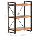 vidaXL 3 szintes tömör akácfa könyvespolc 60 x 30 x 80 cm