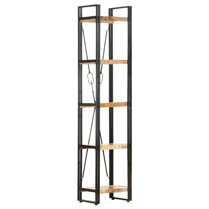 vidaXL 5 szintes tömör mangófa könyvespolc 40 x 30 x 180 cm