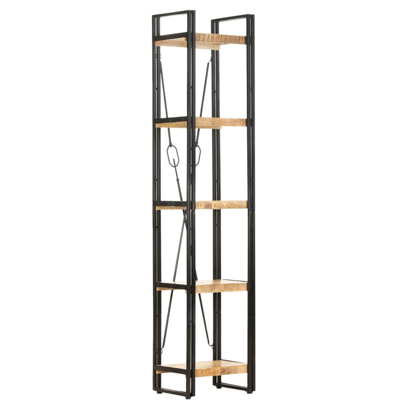vidaXL 5 szintes tömör mangófa könyvespolc 40 x 30 x 180 cm