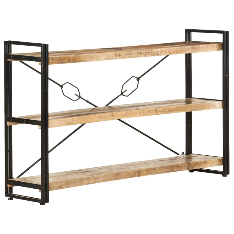 vidaXL 3 szintes tömör mangófa könyvespolc 140 x 30 x 80 cm