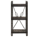 vidaXL 3 szintes fekete tömör mangófa könyvespolc 40 x 30 x 80 cm