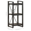 vidaXL 3 szintes fekete tömör mangófa könyvespolc 40 x 30 x 80 cm