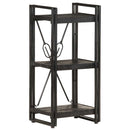 vidaXL 3 szintes fekete tömör mangófa könyvespolc 40 x 30 x 80 cm