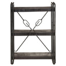 vidaXL 3 szintes fekete tömör mangófa könyvespolc 60 x 30 x 80 cm