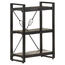 vidaXL 3 szintes fekete tömör mangófa könyvespolc 60 x 30 x 80 cm