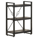 vidaXL 3 szintes fekete tömör mangófa könyvespolc 60 x 30 x 80 cm