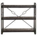 vidaXL 3 szintes fekete tömör mangófa könyvespolc 90 x 30 x 80 cm