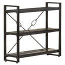 vidaXL 3 szintes fekete tömör mangófa könyvespolc 90 x 30 x 80 cm