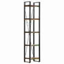 vidaXL 5 szintes tömör újrahasznosított fa könyvespolc 40x30x180 cm