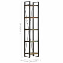 vidaXL 5 szintes tömör újrahasznosított fa könyvespolc 40x30x180 cm