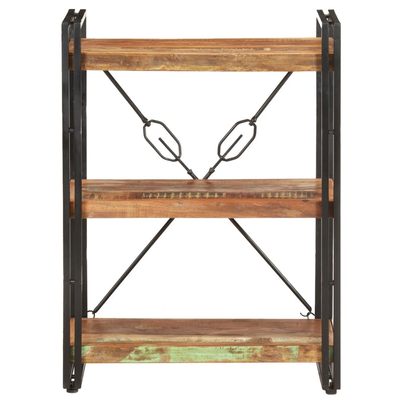 vidaXL 3 szintes tömör újrahasznosított fa könyvespolc 60 x 30 x 80 cm