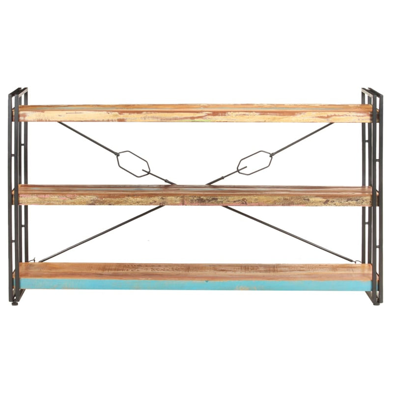 vidaXL 3 szintes tömör újrahasznosított fa könyvespolc 140x30x80 cm