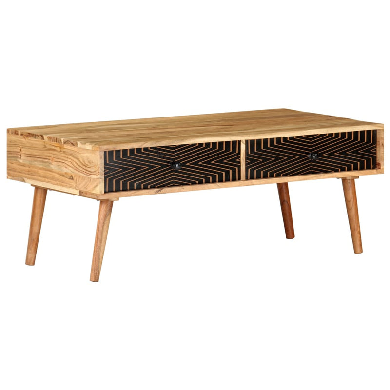 vidaXL tömör akácfa dohányzóasztal 100 x 50 x 39 cm