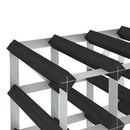 vidaXL fekete tömör fenyőfa bortartó állvány 72 palackhoz