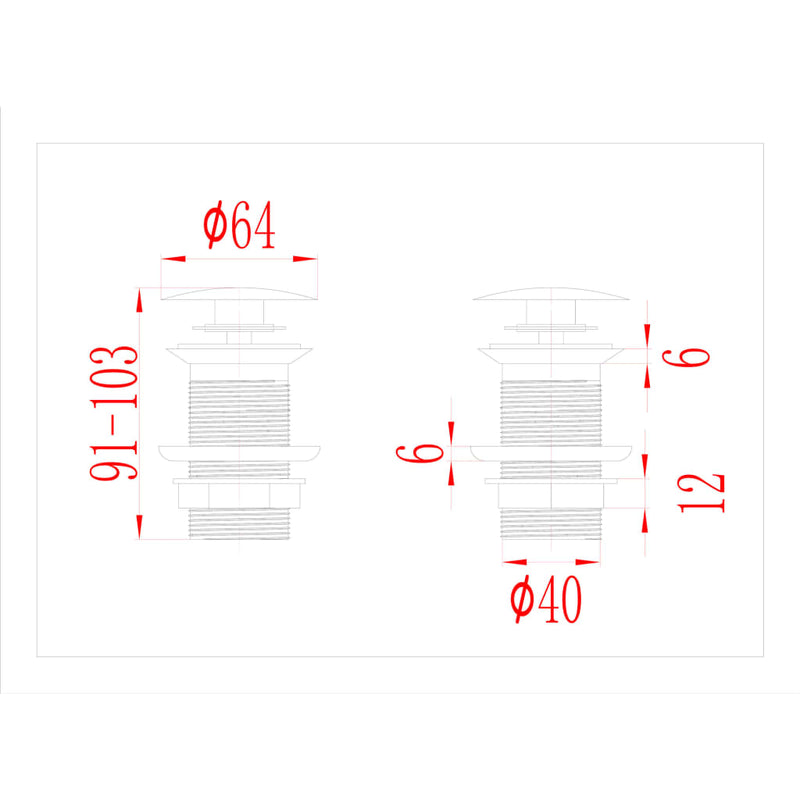 vidaXL fekete nyomógombos leeresztő túlfolyó nélkül 6,4 x 6,4 x 9,1 cm