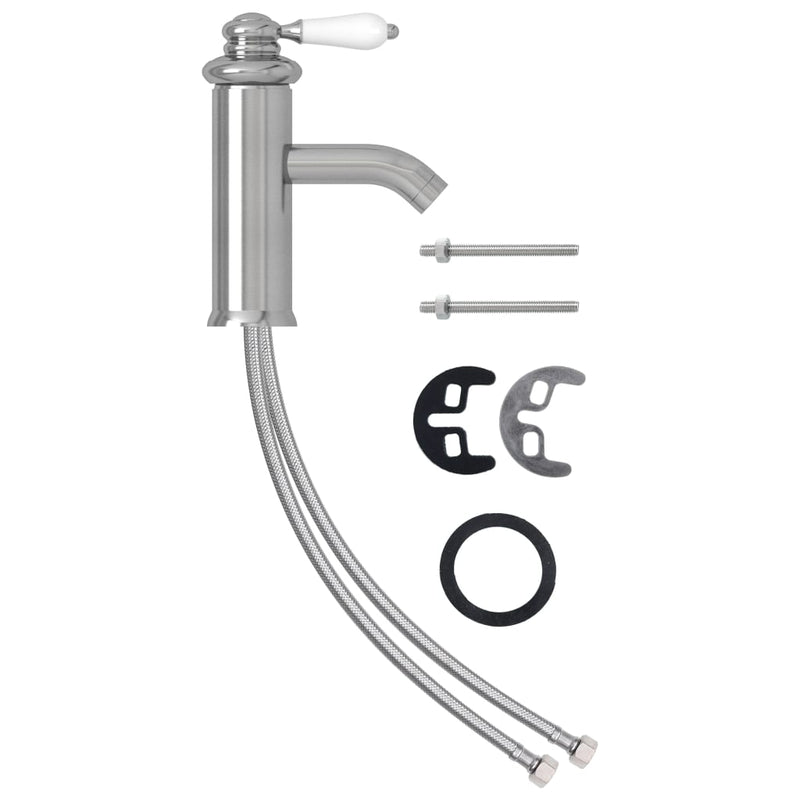 vidaXL ezüst fürdőszobai mosdócsaptelep 130 x 180 mm