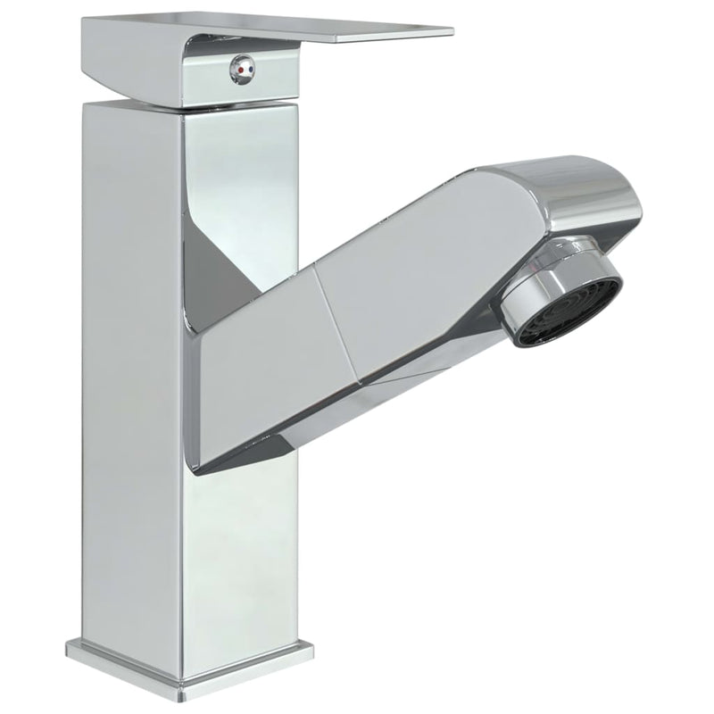 vidaXL krómozott kihúzható fürdőszobai mosdócsaptelep 157 x 172 mm