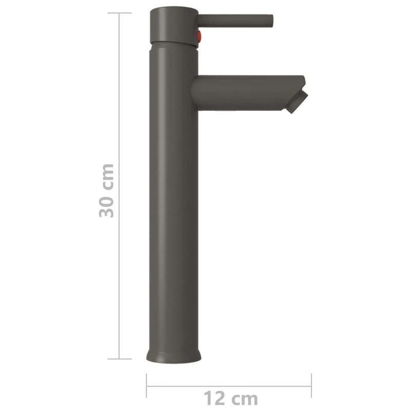 vidaXL szürke fürdőszobai keverős csaptelep 12 x 30 cm