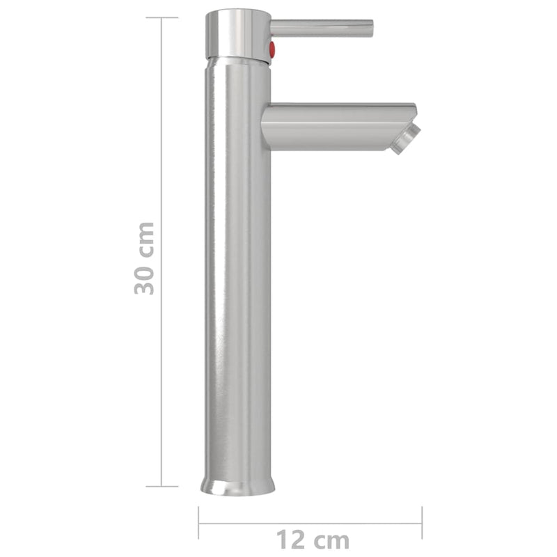 vidaXL ezüst fürdőszobai keverős csaptelep 12 x 30 cm